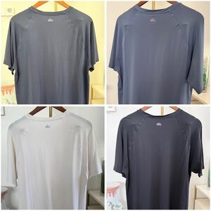 4x Alo Yoga Idol Performance Tee Medium Black White Navy Bundle